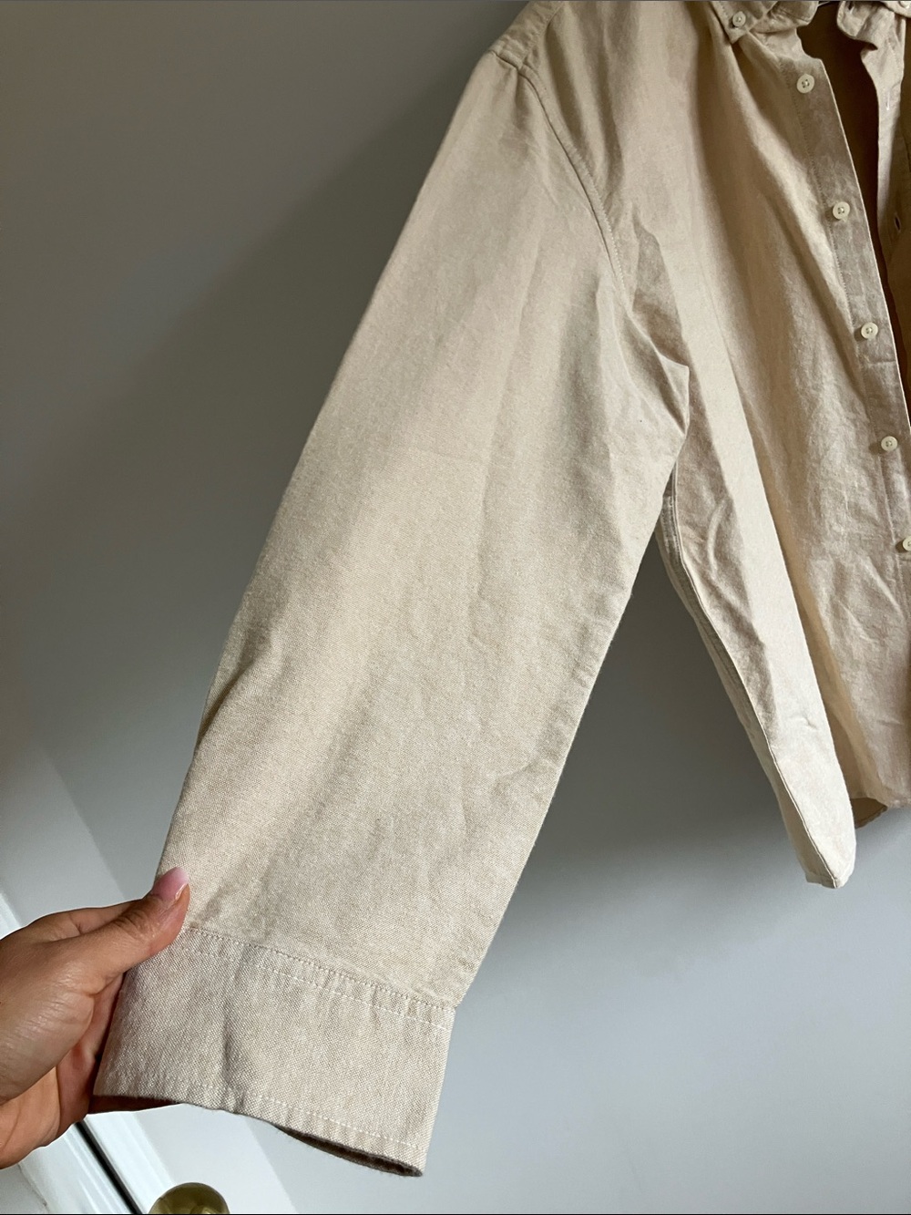 NWT size XL U.S. Polo Assn. Long-Sleeve Button-Down Shirt in Cream - Picture 4 of 7